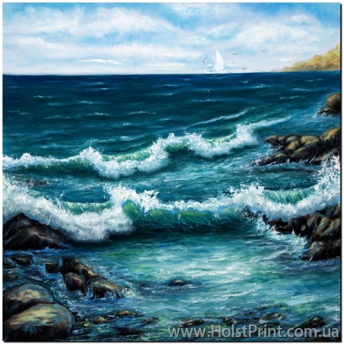 Картины море, Морской пейзаж, ART: MOR888034, , 168.00 грн., MOR888034, , Морской пейзаж картины